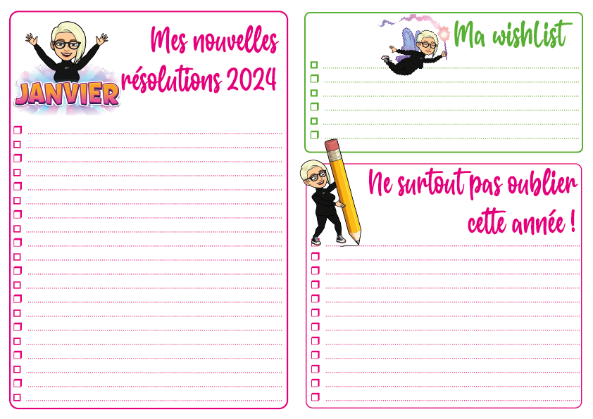Resolutions 2024 liste